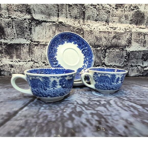 Vintage Set of 2 Teacups and Saucers by Arabia Finland - Picture 9 of 10